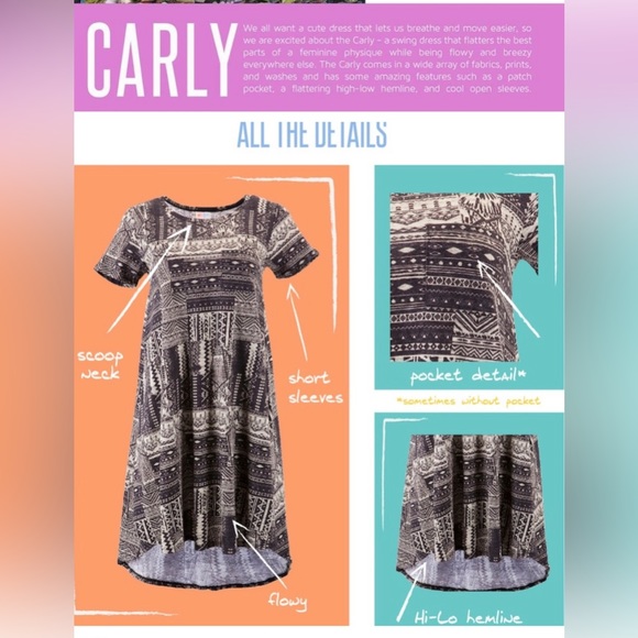 LuLaRoe NWT Carly Hi-Low Swing Dress Size XS - Picture 5 of 6